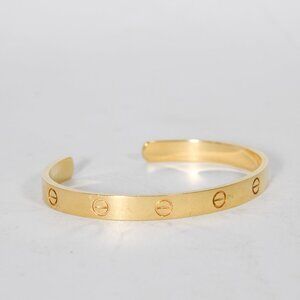 Cartier 18K Yellow Gold Love Cuff Bracelet - Size 19 with Box & Papers